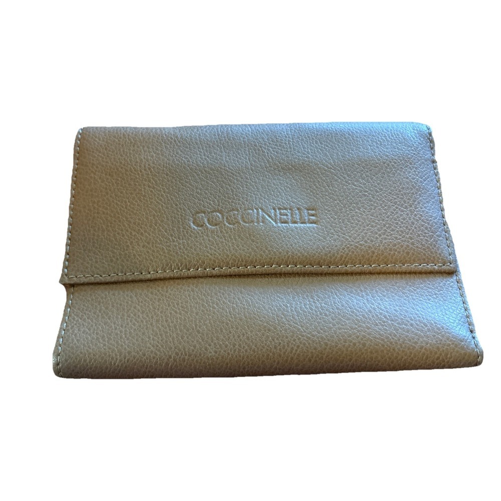 COCCINELLE Brown Tri-fold‎ LEATHER wallet. Made in Italy